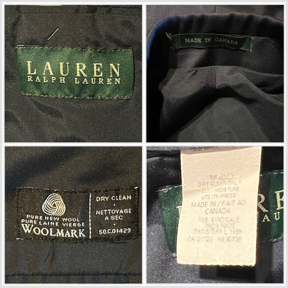 Ralph Lauren LRL 44L Midnight Navy Blue Gold Tone Buttons Blazer Sport Coat - Picture 12 of 15
